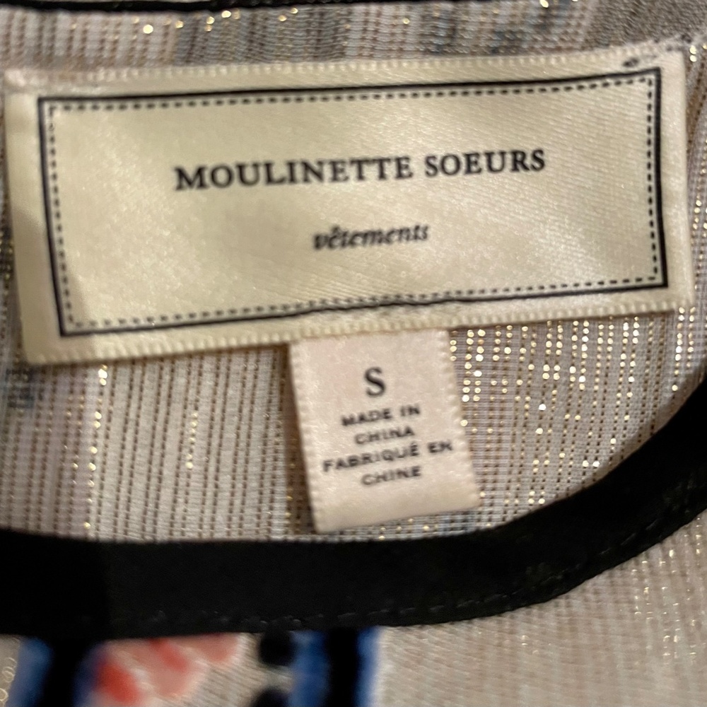 Anthropologie  Moulinette Soeurs Posey velvet Art Deco top Sz. Small - Picture 5 of 9